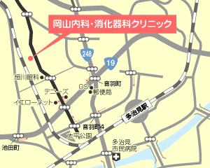 岡山内科周辺マップ